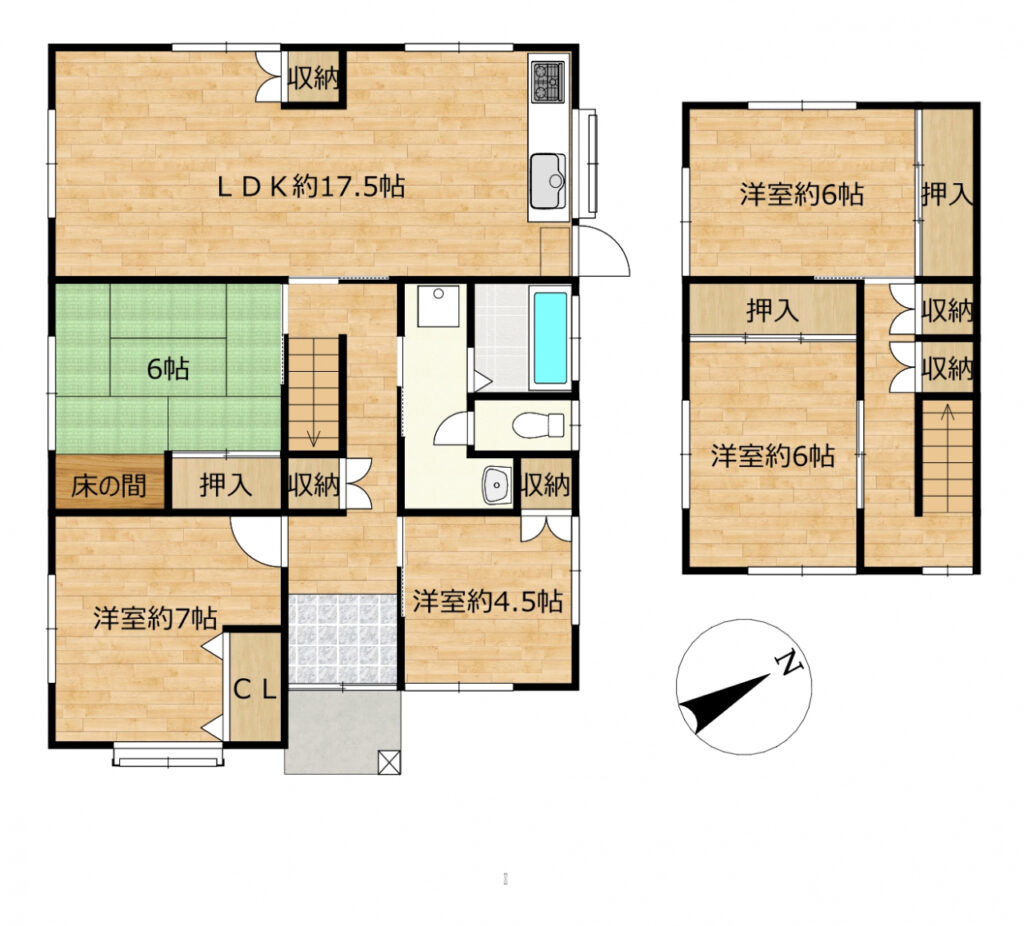 鳥取市美萩野戸建て間取り