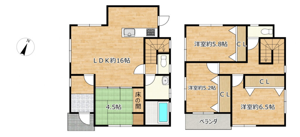 浜坂戸建て間取り